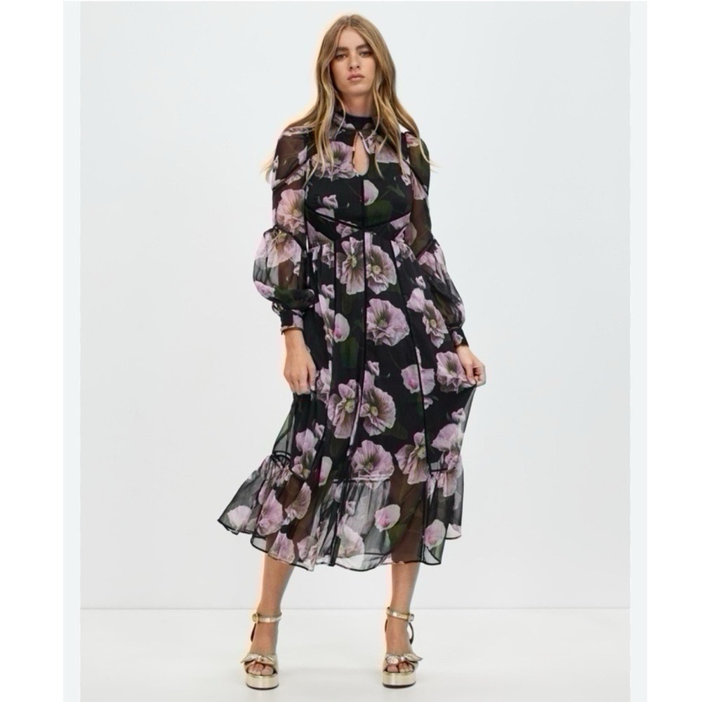 Ted Baker Pohlley Ladder Trim Midi Dress - Picture 3 of 11